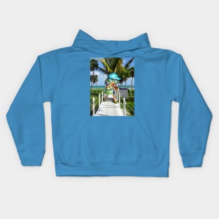 cute girl on a cuban beach Kids Hoodie